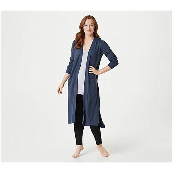 ANYBODY NEW $58 SeaWool Duster Sweater in Deep‎ Navy XXS - Picture 1 of 3